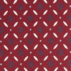 Burgundy Sartorial Classic Silk Tie - Small Flower Pattern