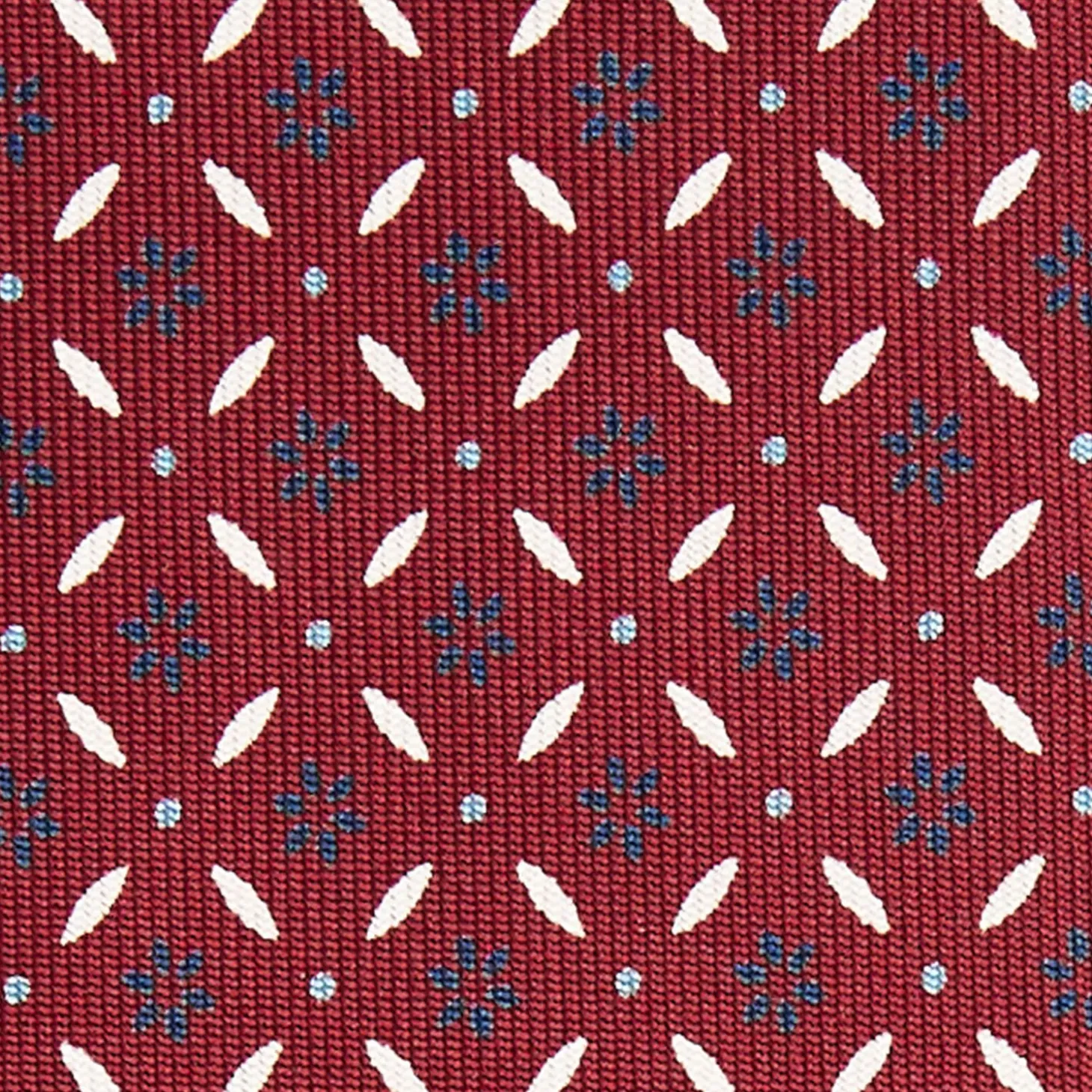 Burgundy Sartorial Classic Silk Tie - Small Flower Pattern