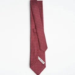 Burgundy Sartorial Classic Silk Tie Small Flower Pattern