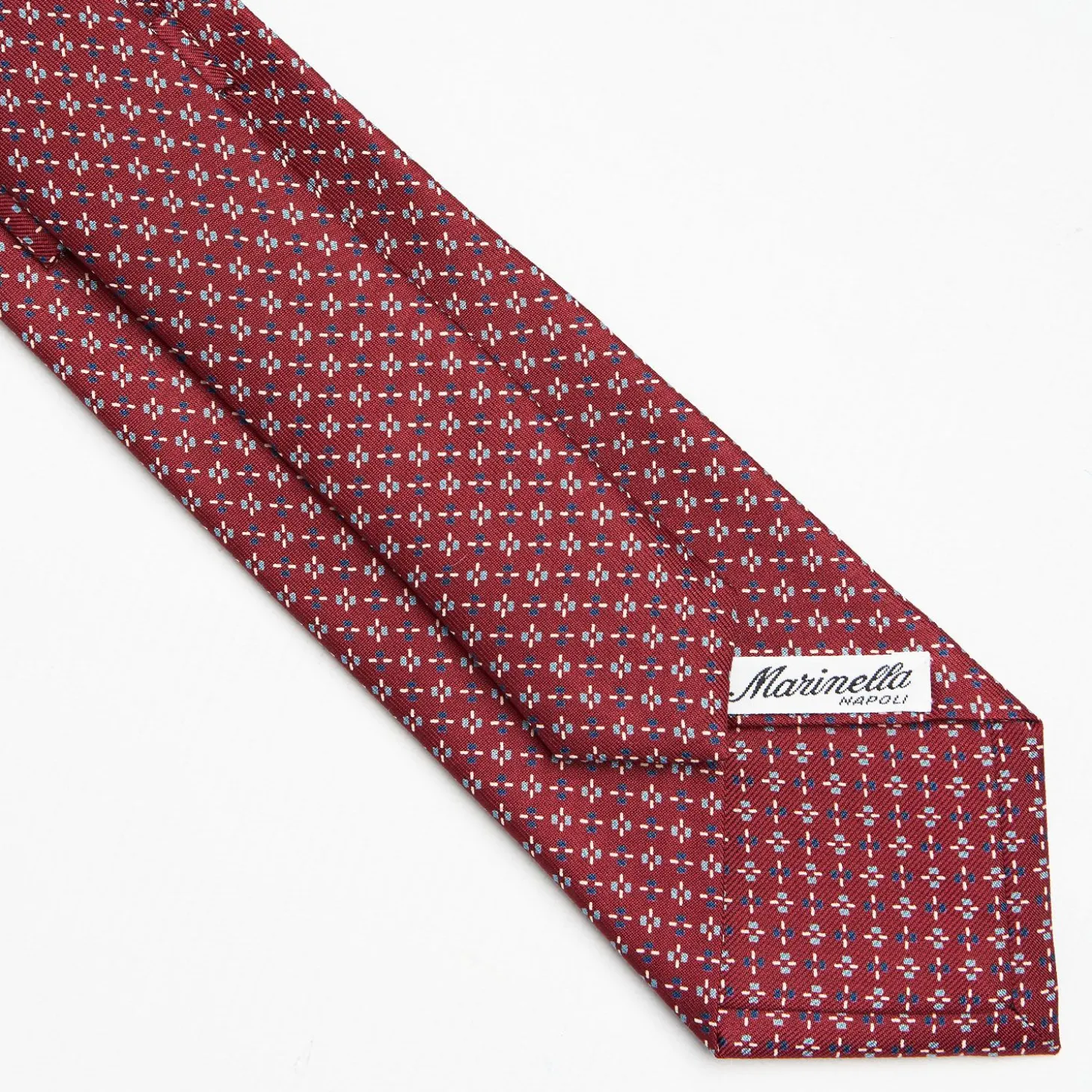 Burgundy Sartorial Classic Silk Tie Small Flower Pattern