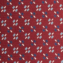 Burgundy Sartorial Classic Silk Tie Small Flower Pattern
