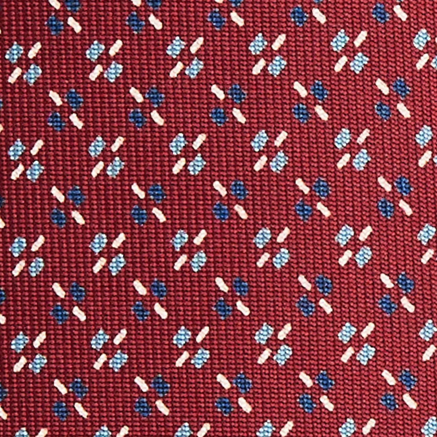 Burgundy Sartorial Classic Silk Tie Small Flower Pattern