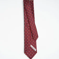 Burgundy Sartorial Classic Silk Tie Large Flower Pattern
