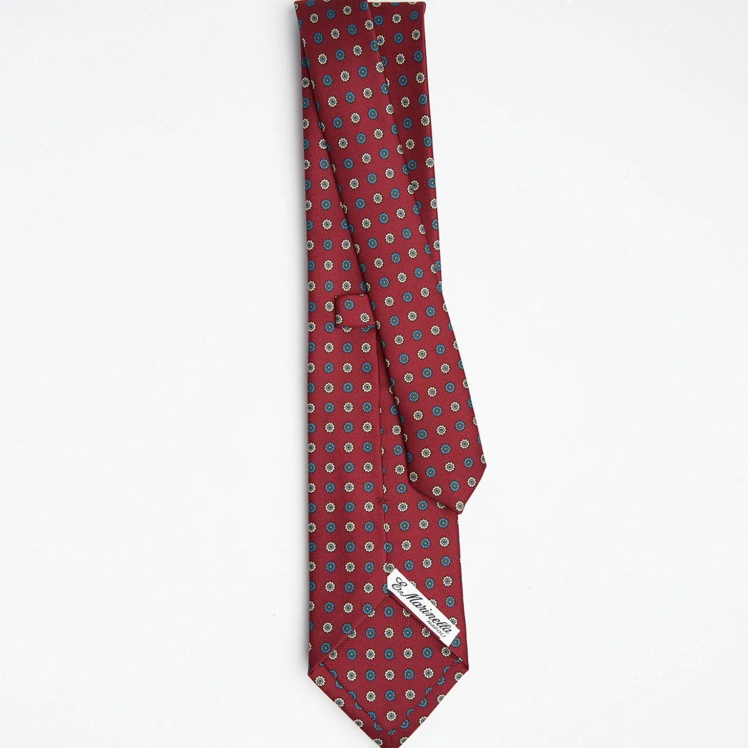 Burgundy Sartorial Classic Silk Tie Large Flower Pattern