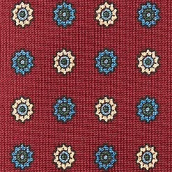 Burgundy Sartorial Classic Silk Tie Large Flower Pattern
