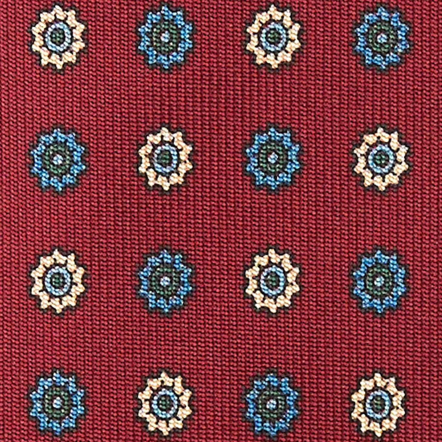 Burgundy Sartorial Classic Silk Tie Large Flower Pattern