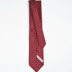 Burgundy Sartorial Classic Silk Tie Small Flower Pattern