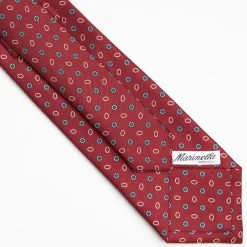 Burgundy Sartorial Classic Silk Tie Small Flower Pattern