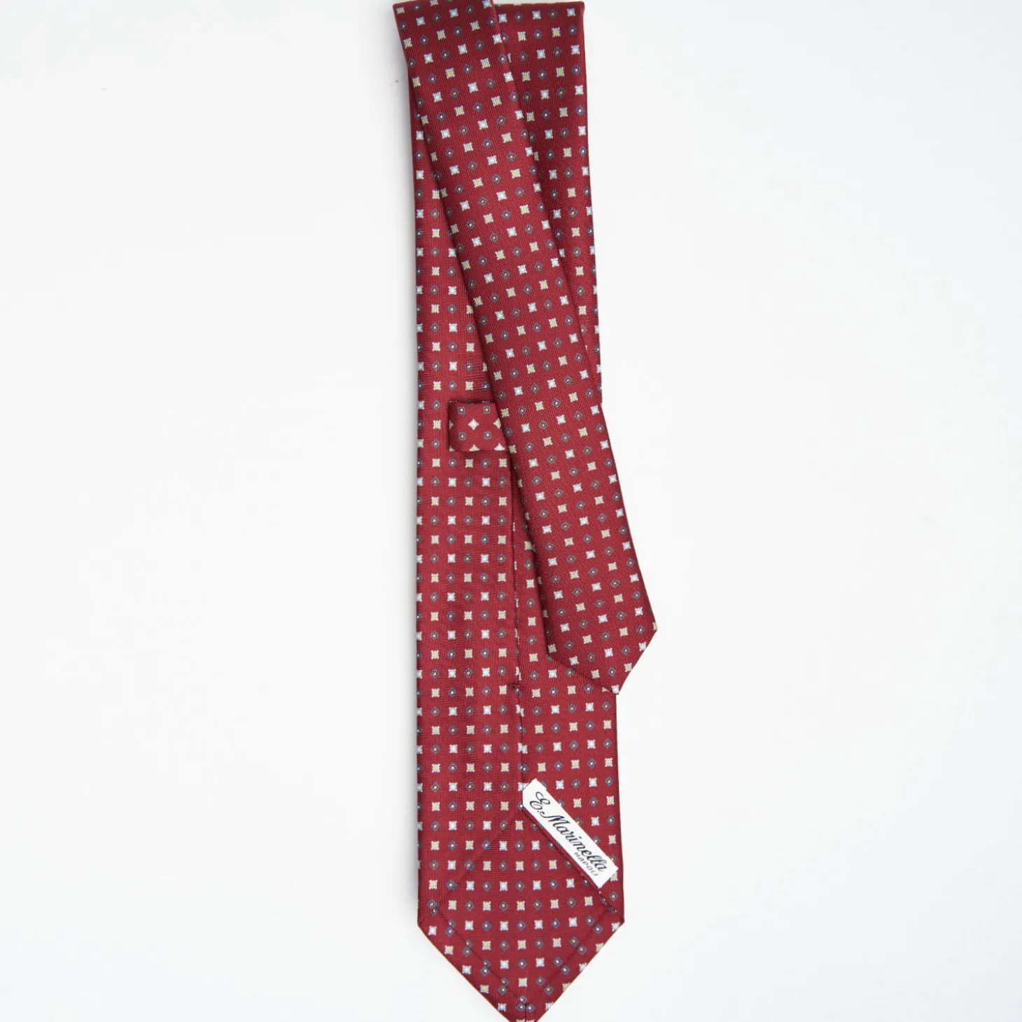 Burgundy Sartorial Classic Silk Tie - Small Flower Pattern