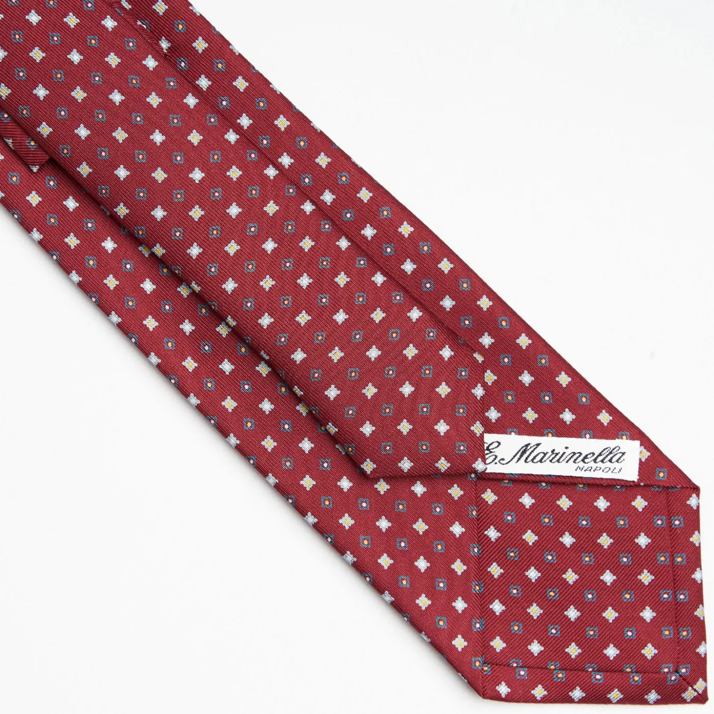 Burgundy Sartorial Classic Silk Tie - Small Flower Pattern