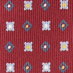 Burgundy Sartorial Classic Silk Tie - Small Flower Pattern