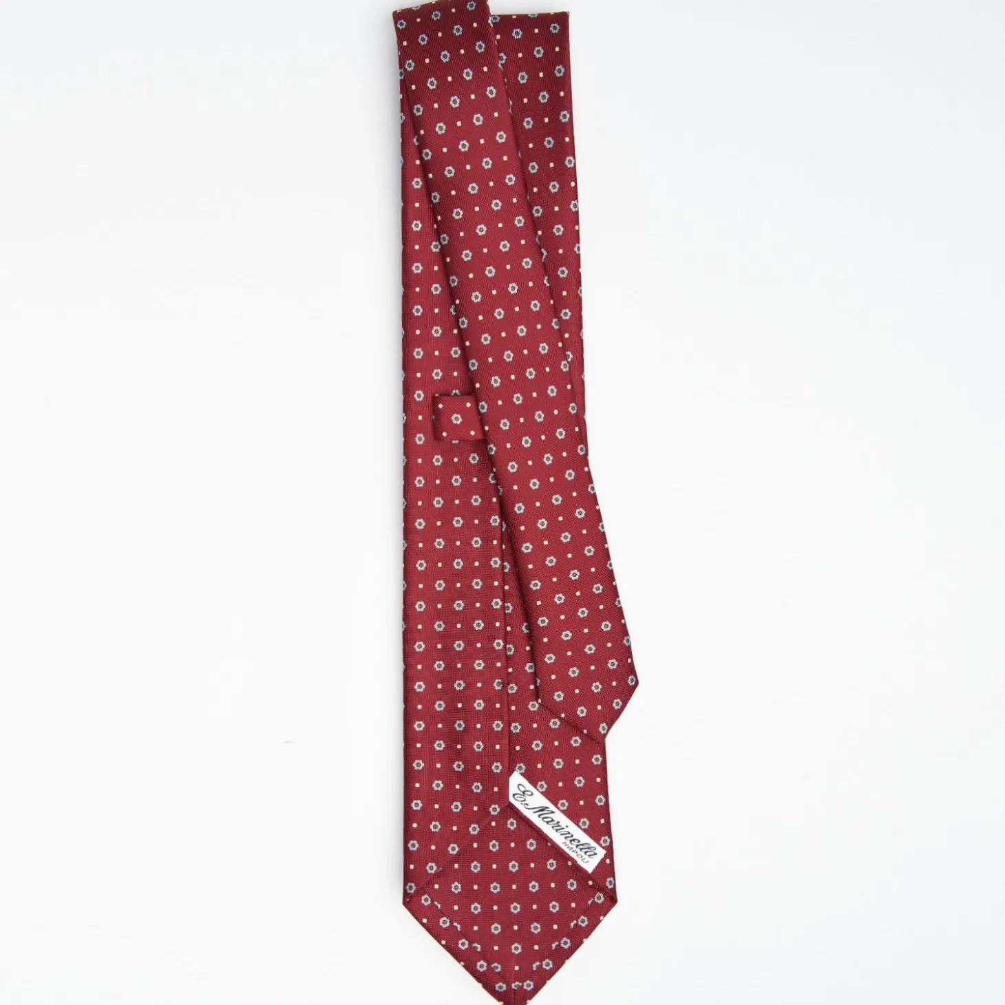 Burgundy Sartorial Classic Silk Tie Small Flower Pattern