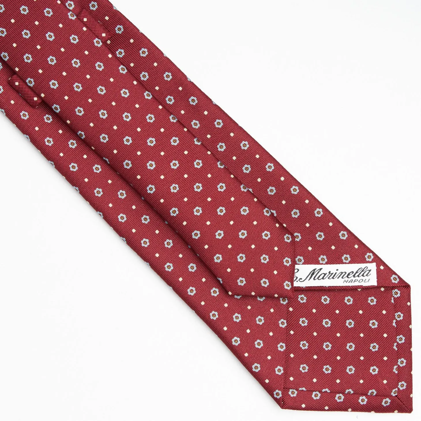 Burgundy Sartorial Classic Silk Tie Small Flower Pattern