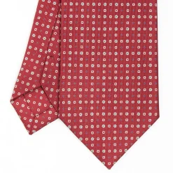 Burgundy Sartorial Classic Silk Tie - Small Flower Designs