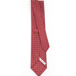 Burgundy Sartorial Classic Silk Tie - Small Flower Designs