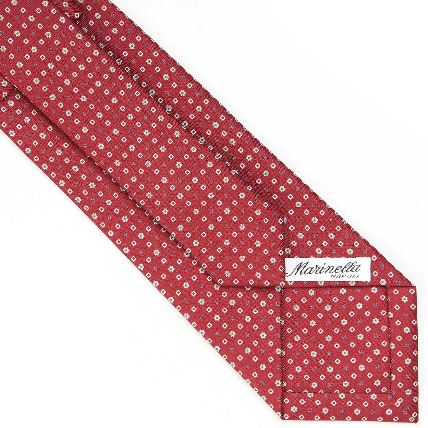 Burgundy Sartorial Classic Silk Tie - Small Flower Designs