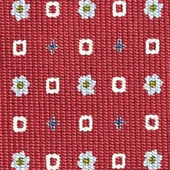 Burgundy Sartorial Classic Silk Tie - Small Flower Designs