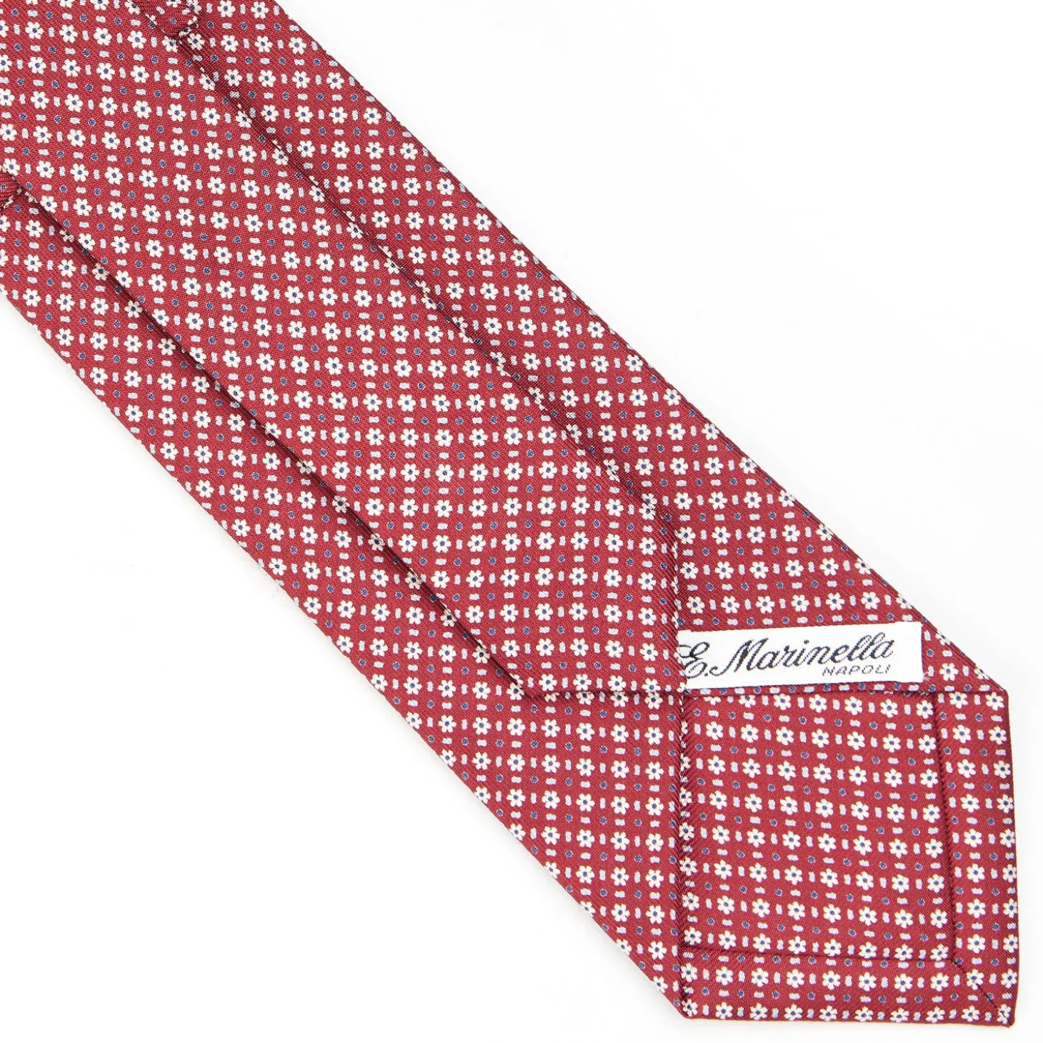 Burgundy Sartorial Classic Silk Tie - Small Flower Designs