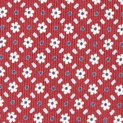 Burgundy Sartorial Classic Silk Tie - Small Flower Designs