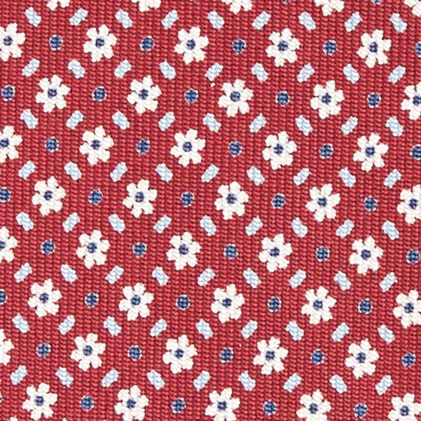 Burgundy Sartorial Classic Silk Tie - Small Flower Designs