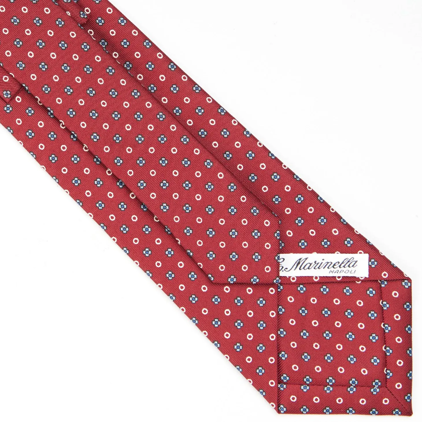 Burgundy Sartorial Classic Silk Tie - Small Flower Designs