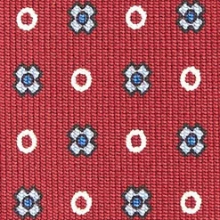 Burgundy Sartorial Classic Silk Tie - Small Flower Designs