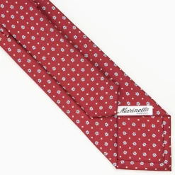 Burgundy Sartorial Classic Silk Tie - Small Flower Pattern
