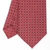 Burgundy Sartorial Classic Silk Tie - Small Flower Designs