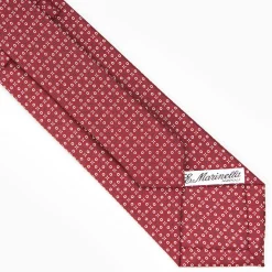 Burgundy Sartorial Classic Silk Tie - Small Flower Designs