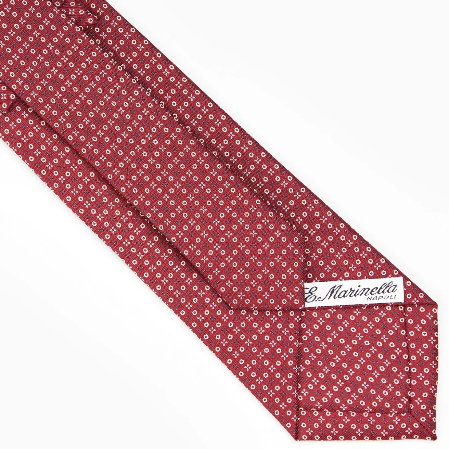 Burgundy Sartorial Classic Silk Tie - Small Flower Designs