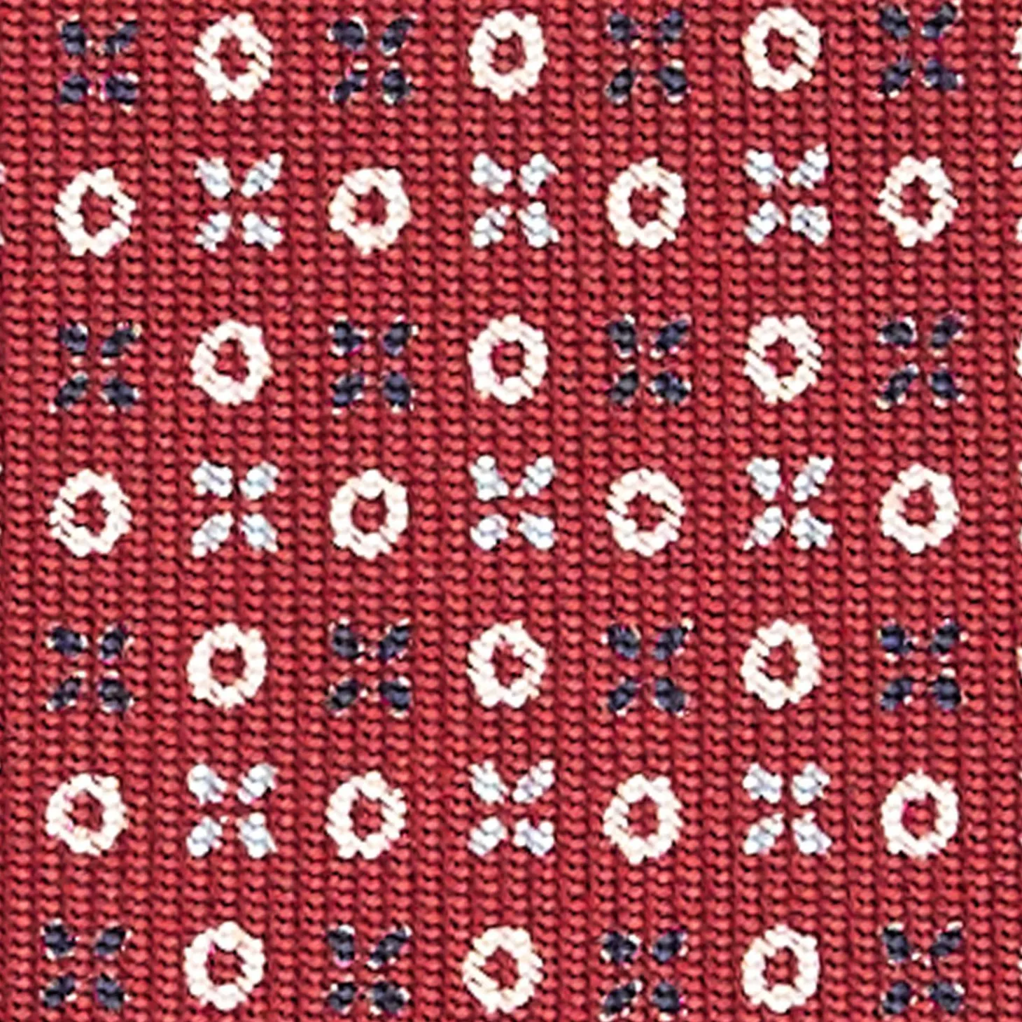 Burgundy Sartorial Classic Silk Tie - Small Flower Designs