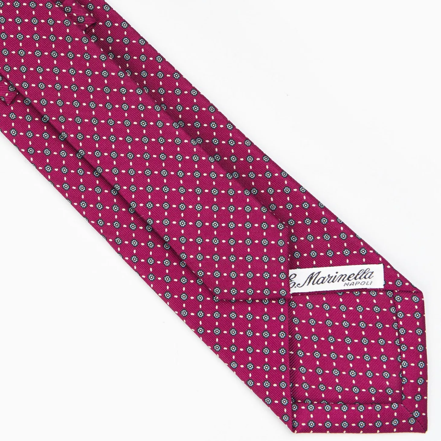 Burgundy Sartorial Classic Silk Tie - Small Flower Pattern