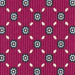 Burgundy Sartorial Classic Silk Tie - Small Flower Pattern