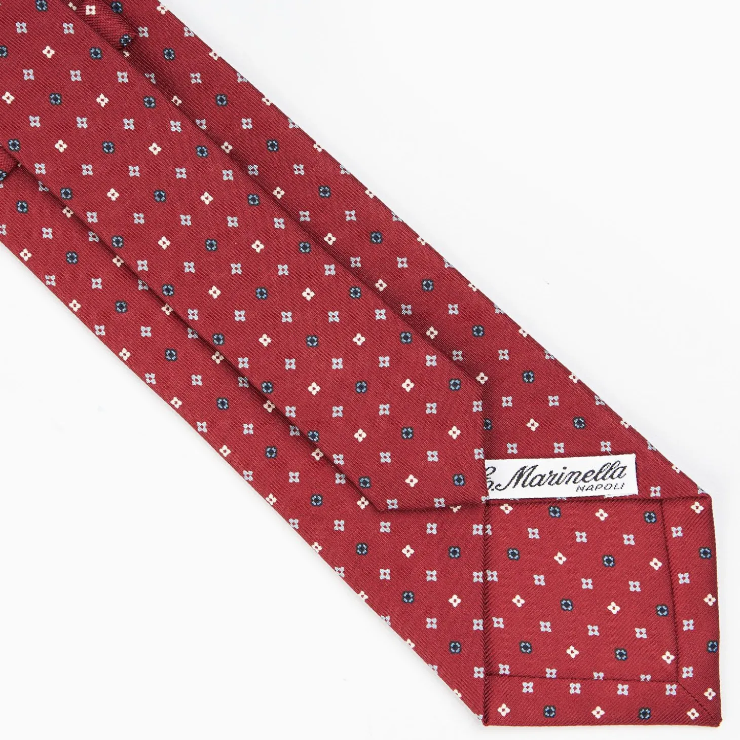 Burgundy Sartorial Classic Silk Tie - Small Flower Pattern