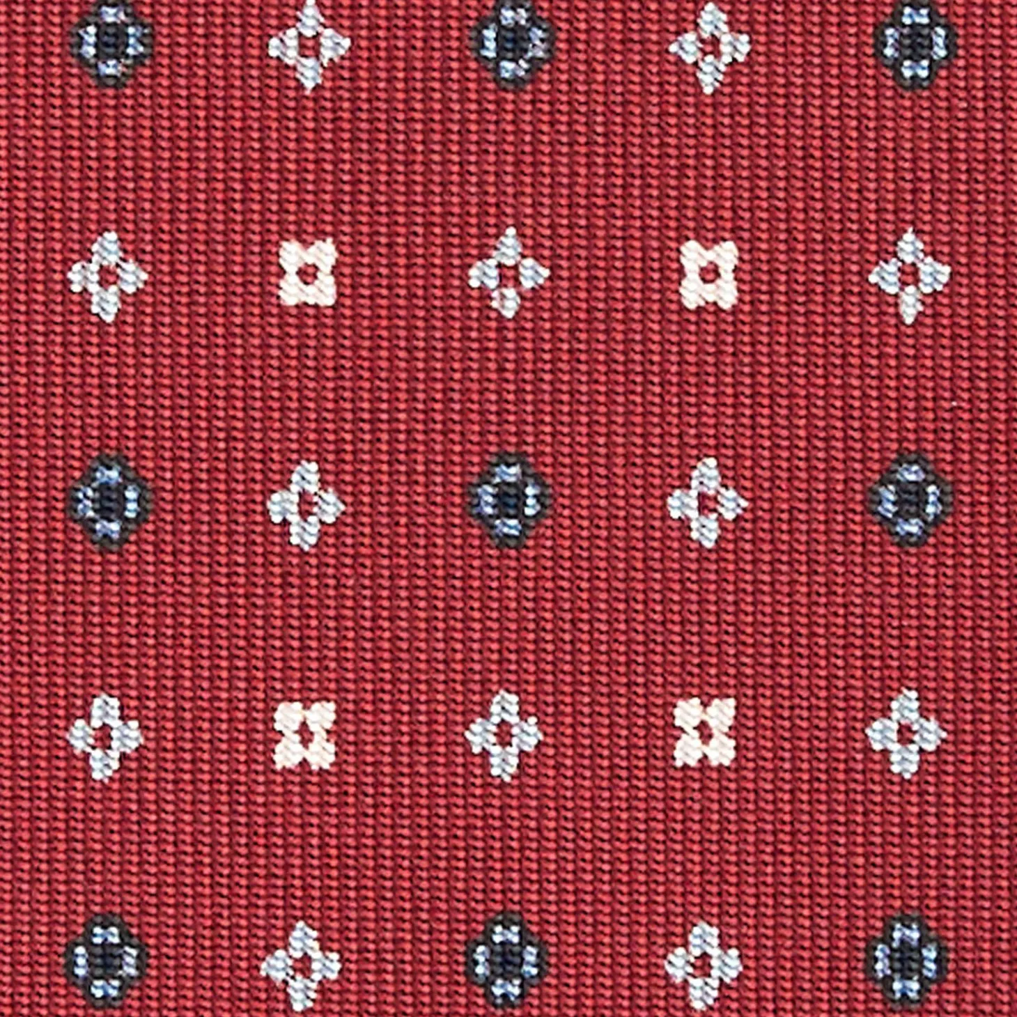 Burgundy Sartorial Classic Silk Tie - Small Flower Pattern