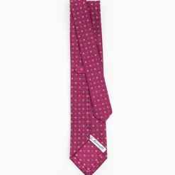 Burgundy Sartorial Classic Silk Tie - Small Flower Pattern