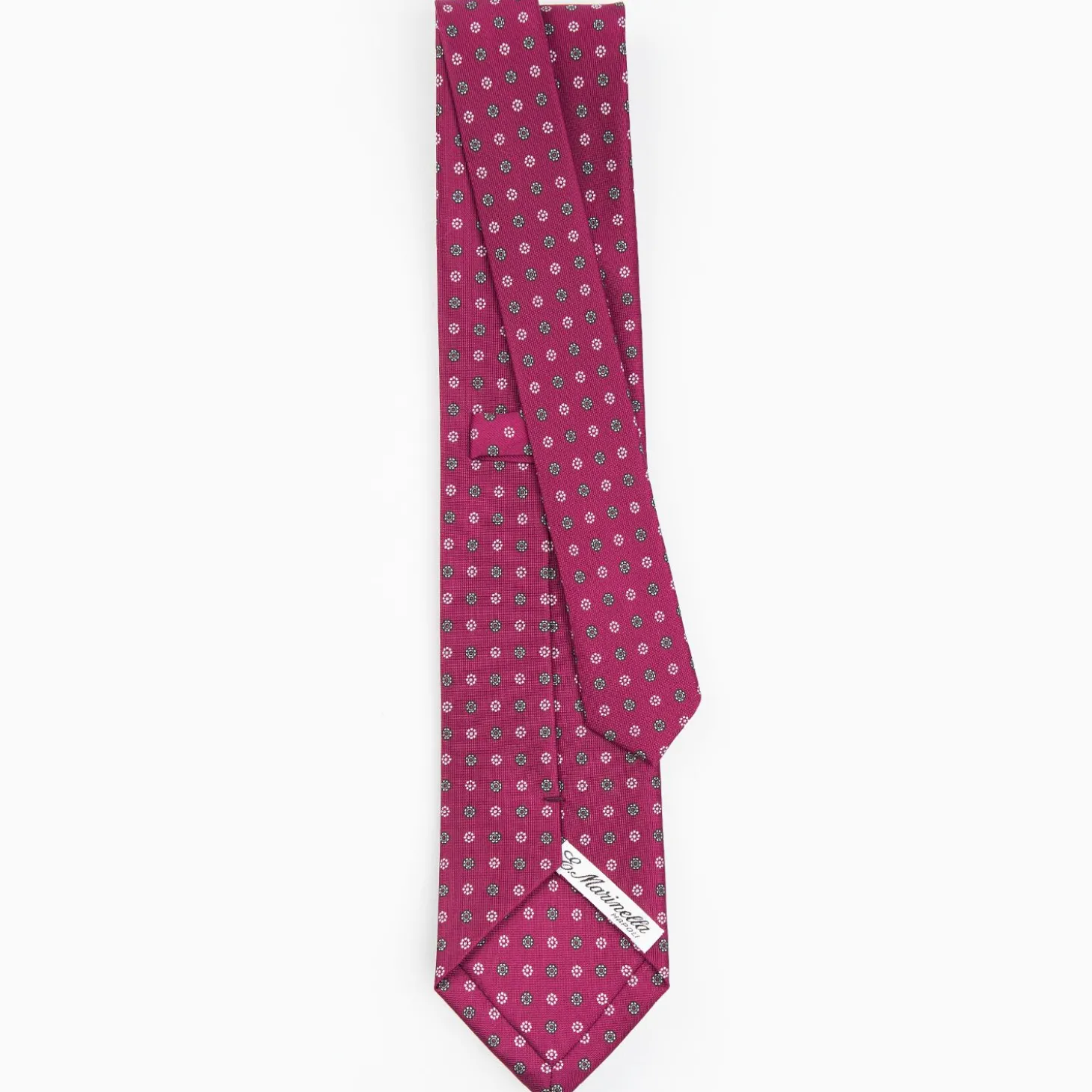 Burgundy Sartorial Classic Silk Tie - Small Flower Pattern
