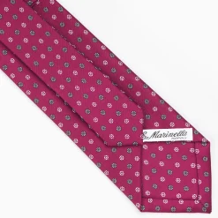 Burgundy Sartorial Classic Silk Tie - Small Flower Pattern