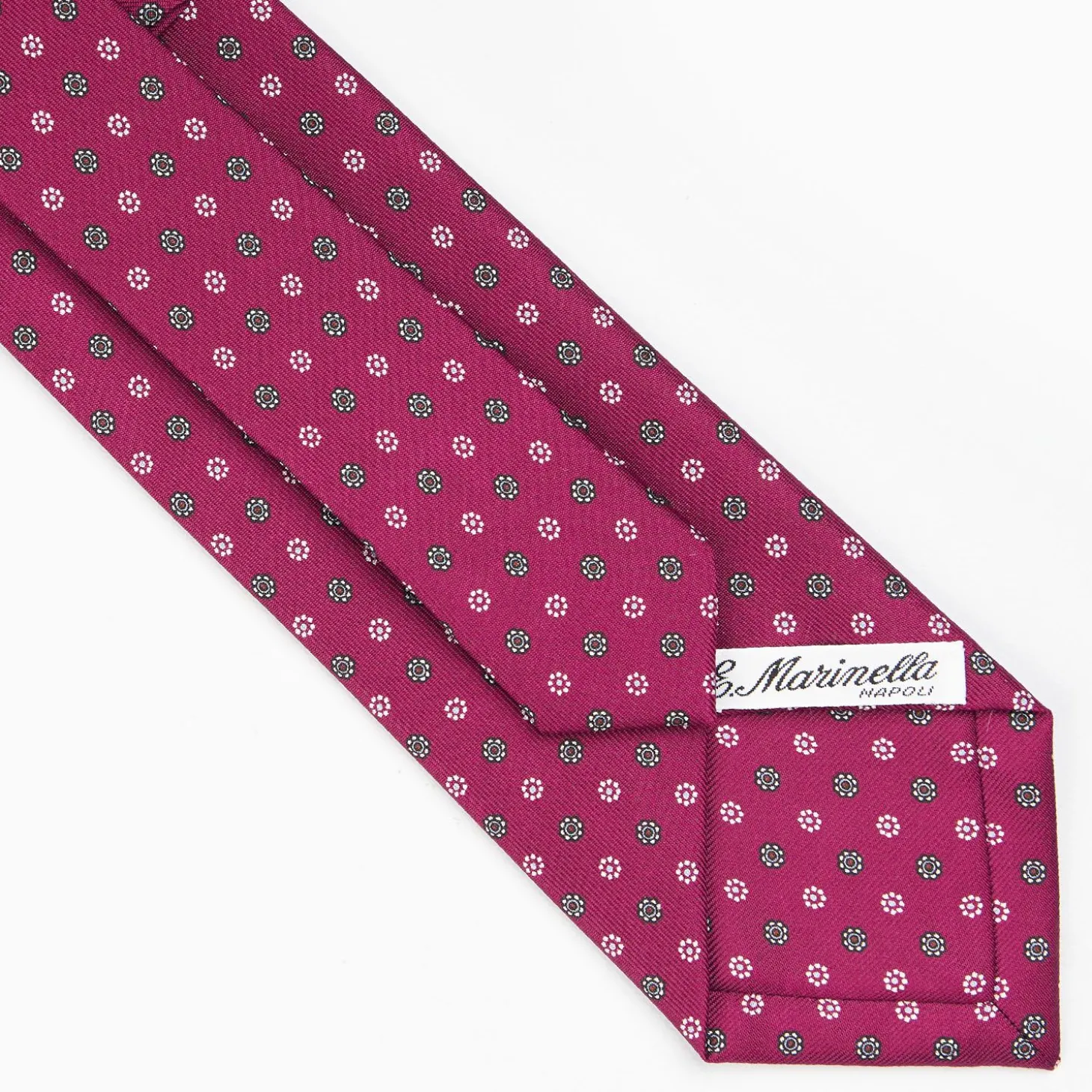 Burgundy Sartorial Classic Silk Tie - Small Flower Pattern