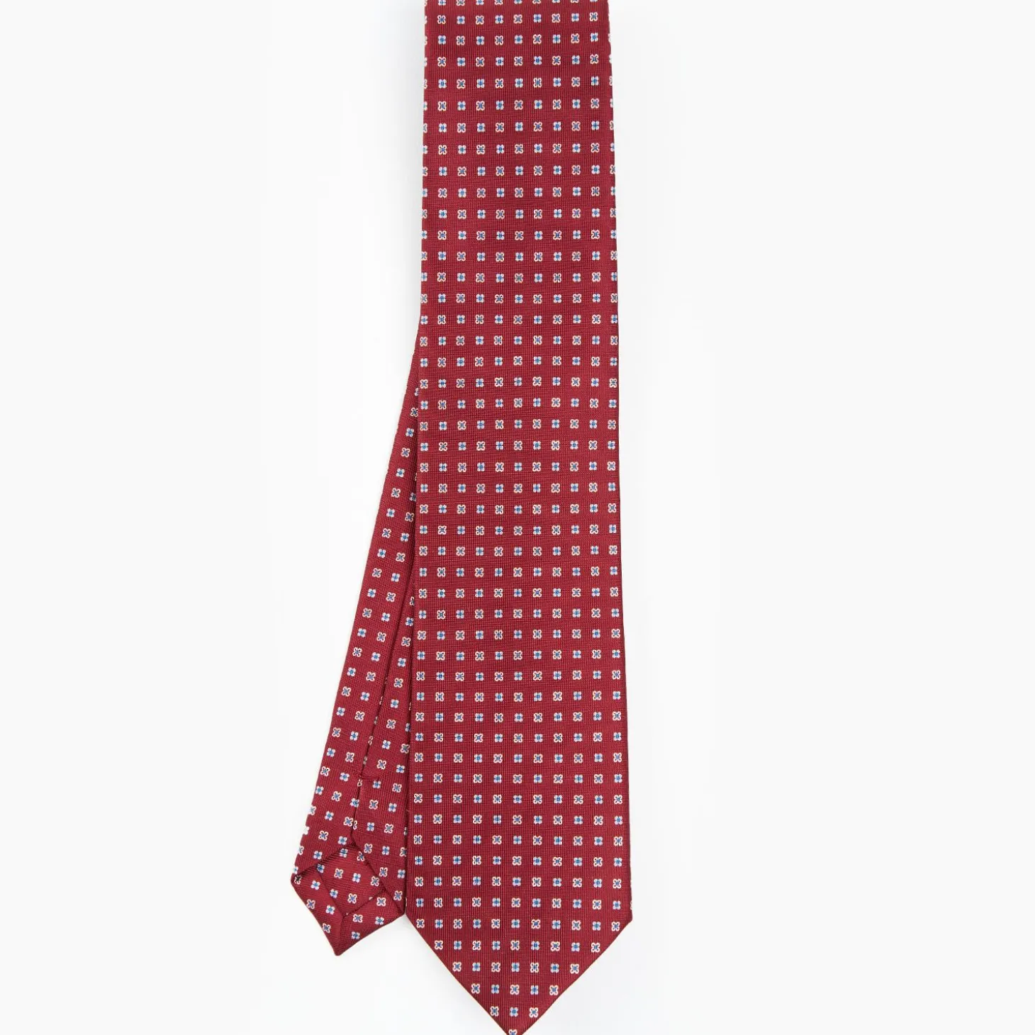 Burgundy Sartorial Classic Tie - Small Flower Pattern