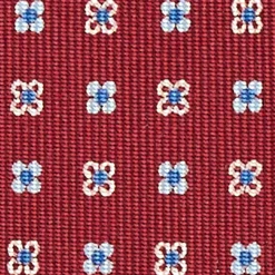 Burgundy Sartorial Classic Tie - Small Flower Pattern