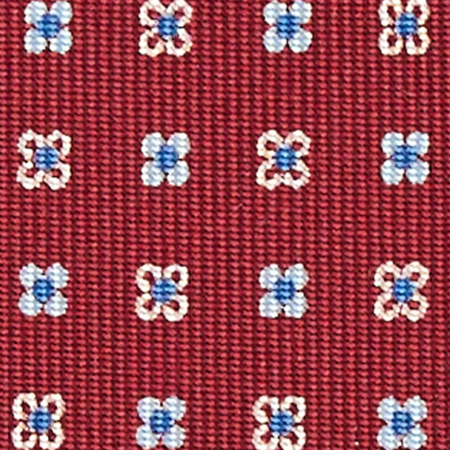 Burgundy Sartorial Classic Tie - Small Flower Pattern