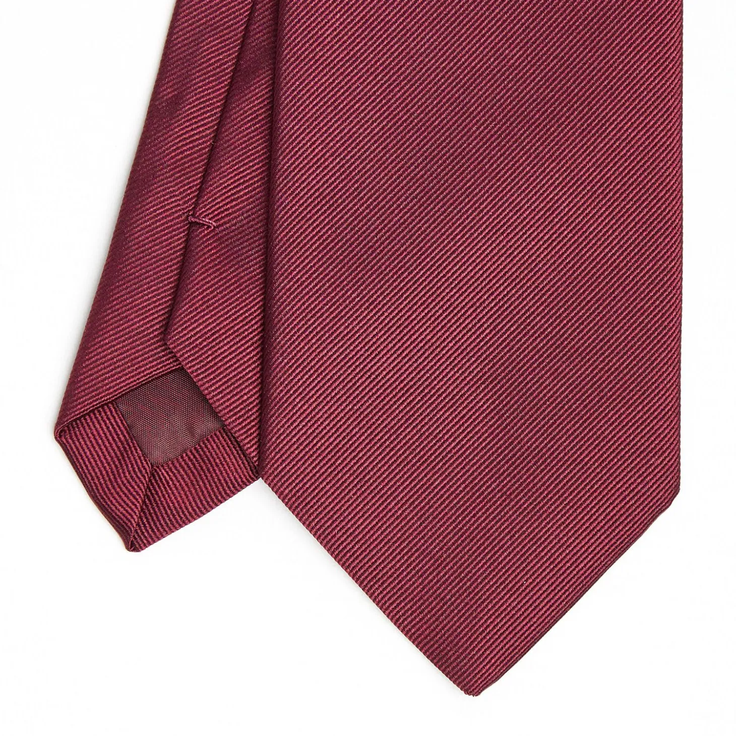 Burgundy Sartorial Jacquard Silk Tie - Solid Colours