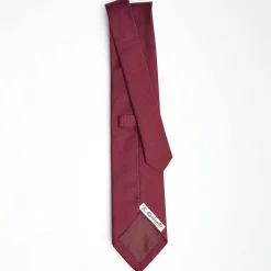 Burgundy Sartorial Jacquard Silk Tie - Solid Colours