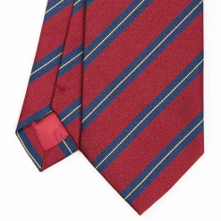 Burgundy Sartorial Striped Silk Tie
