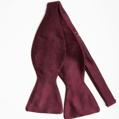 Burgundy Silk Satin Bowtie To Self-Tie - Solid Color