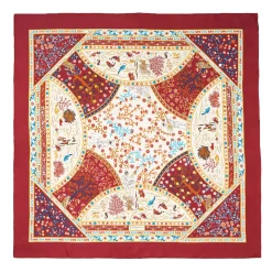 Burgundy Silk Scarf 90 - Napoli Terra Mia
