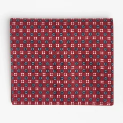 Burgundy Small Wallet In Silk And Leather