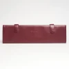 Burgundy Travel Tie Holder In Leather