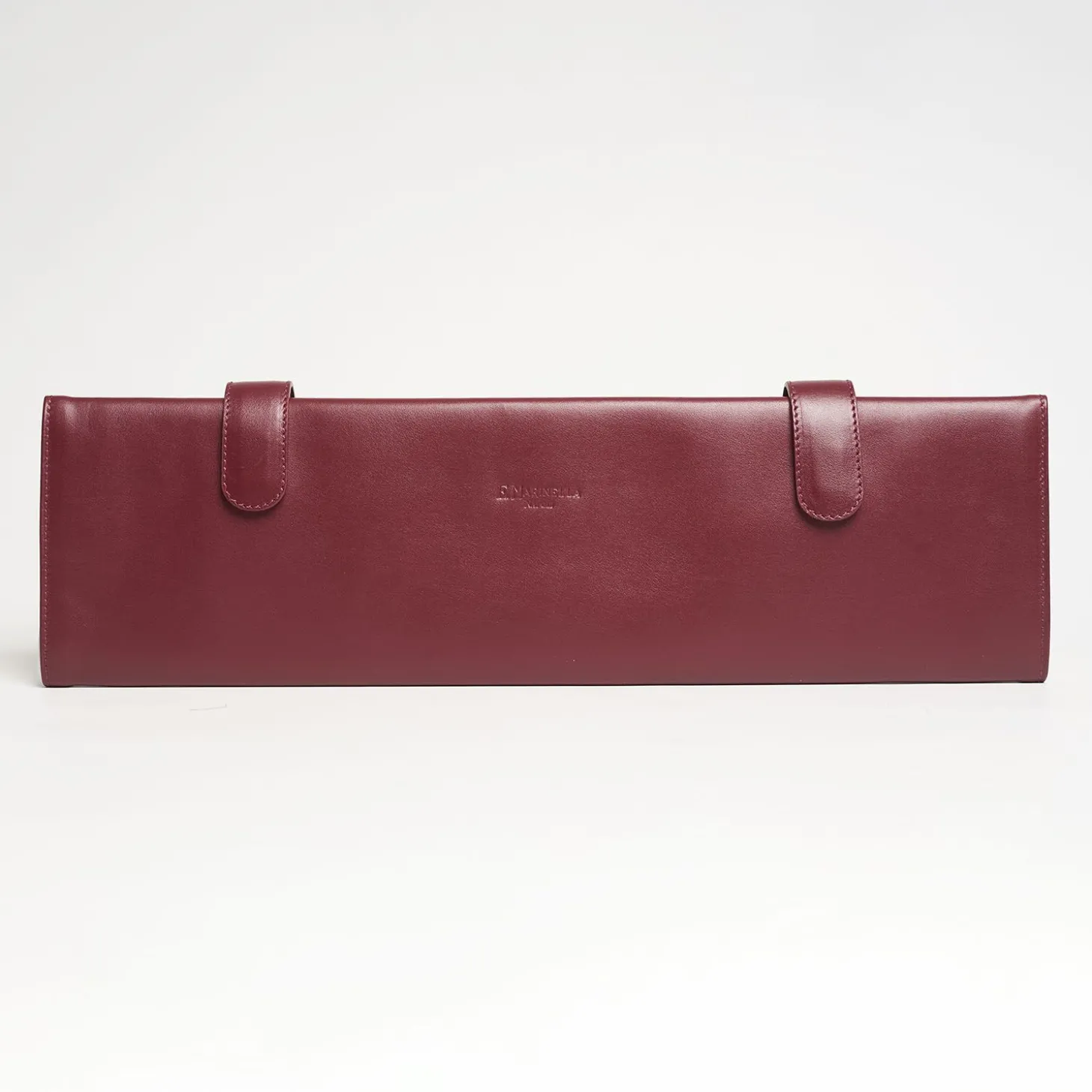 Burgundy Travel Tie Holder In Leather